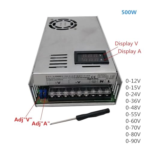 Alimentation à découpage 500W réglable 0-110V avec affichage - 3