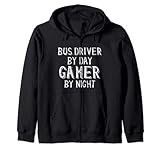 Photo Gallery bus driver by day gamer by night - bus driver felpa con cappuccio Photo Gallery bus driver by day gamer by night - bus driver felpa con cappuccio