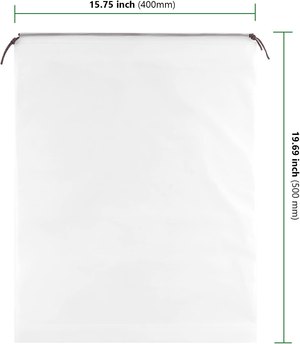 HAKZEON 100 PCS 16x20 Inch Clear Plastic Drawstring Bags, Portable Translucent Shoes Storage Organizers Pouch with Rope, Thickness 2 Mil Travel Bags for Sneakers, Dress Shoes, Slippers, Sandals