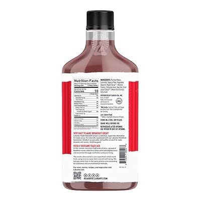 Lakanto Sugar Free Maple Syrup With Monk Fruit & Erythritol For Pancakes, Waffles, Oatmeal, Coffee, Tea, Granola, Frosting & Dressing, Zero Sugar, Keto, Vegan, Gluten Free, 1 G Net Carbs, 13 Fl Oz
