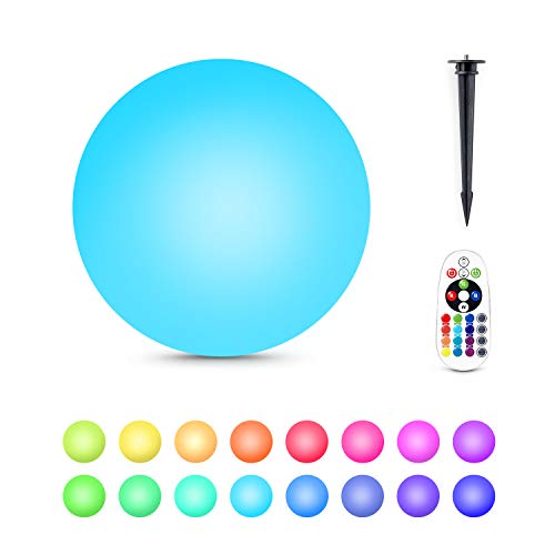 Alwoa LED Ball Lights, Floating Pool Lights, 16 Color Changing, IP68 Waterproof, Rechargeable Moon Lamp Perfect for Kids Bedroom Garden Pool Party Decoration (8 Inch)