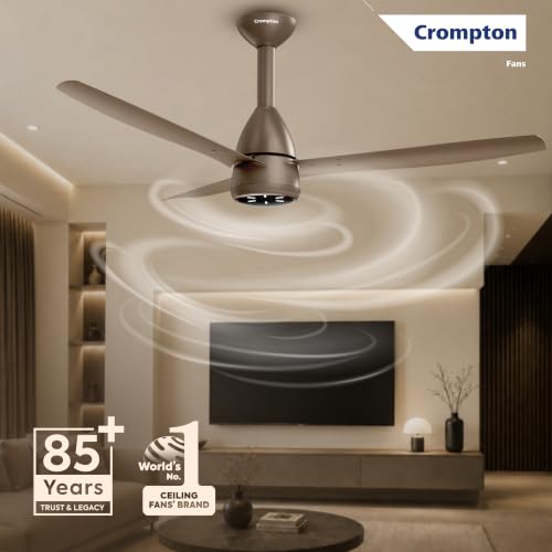 Image of Crompton Energion Grace 1200mm BLDC Ceiling Fan | Point Anywhere Remote Control | BEE 5 Star Rated Energy Efficient | Superior Air Delivery | 4* Year Manufacturer Warranty | Rustic Mocha