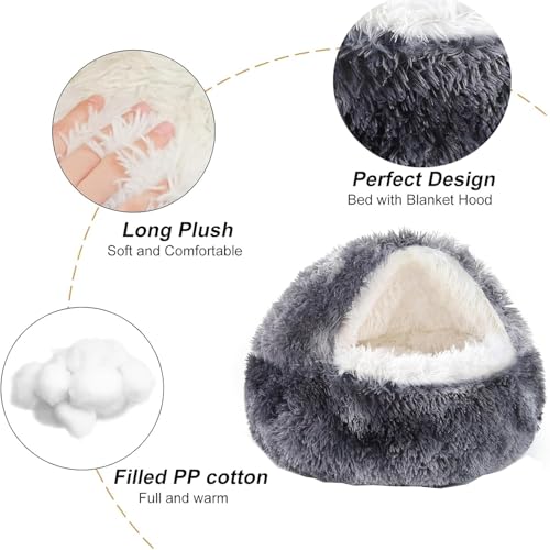 SHJOEE Flauschig Hundebett Muschelform 70cm Katzenbett Warm Tierbett Haustierbett Waschbar Hundesofa Katzensofa Plüsch Hundekorb Katzenkorb Weiche Kuschelbett für Den Schlaf im Innenbereich