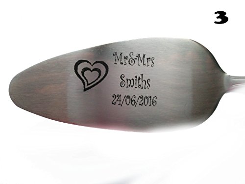 Black Engraved Wedding Cake Knife - Image 3