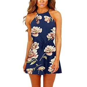 Yoins Jumpsuit voor dames, kort, sexy, elegant, schoudervrij en mouwloos, effen, voor de zomer