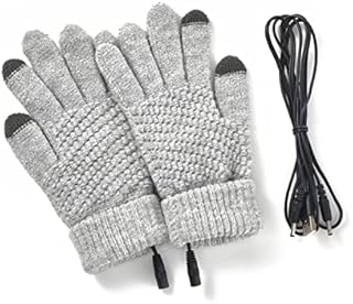USB Heated Gloves for Men and Women, Screen Touch Electric Heated Gloves Removable & Washable Large Full Knitted Heated Hand Gloves for Winter Gift