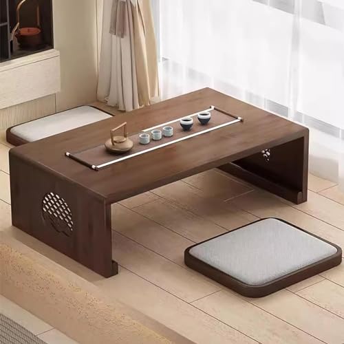 Table basse pliante japonaise portable en bambou de 100x50cm - 8