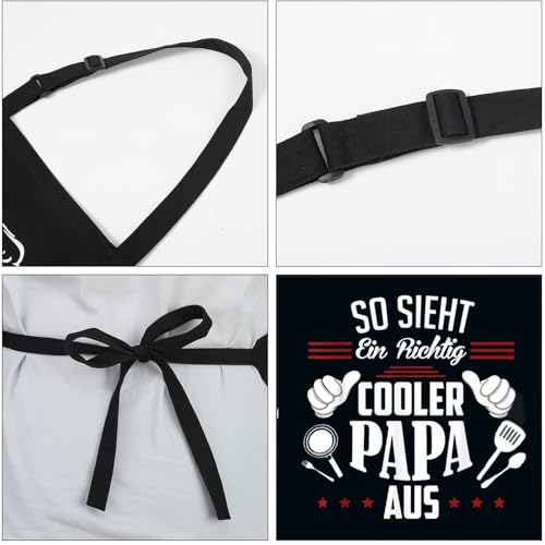 Jbniuay Papa Geschenk - Vatertagsgeschenk Kochschürze Papa Geschenk Schürze für Papa Grillschürze Verstellbare Backschürze Geschenk für Geburtstag, Weihnachten Vatertag (Papa Geschenk)