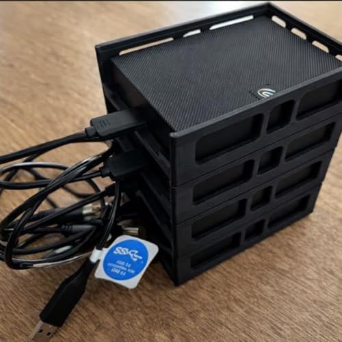 Image of 3.2'' inch HDD Stacker External Hard Drive Enclosure for 4 Hardisks,SATA HDD SSD RAID Enclosure, HDD /SSD Stackable Enclosure, Easy-Install Shockproof,HDD Caddy
