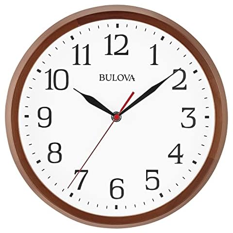 Bulova Clarity Wall Clock in Warm Walnut Cover