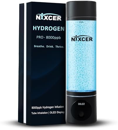 Hydrogen Pro Water Bottle – 8000PPB H2, SPE/PEM, OLED Display, Dual Mode (5/10 Min), USB-C Rechargeable – Portable Hydrogen Generator for Wellness, Recovery, Gym & Gift (Black)
