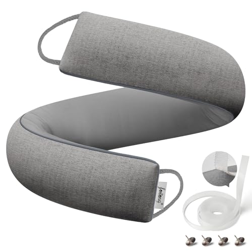 Image of fowong Door Draft Stopper for Bottom of Door 36 Inch Weighted Noise Blocker Soundproofing Draft Guard, Window Breeze Blocker Easy Install, Grey