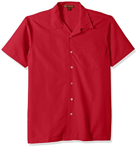 Chemise à manches courtes rouge bordeaux effet texturé infroissable pour homme en taille M