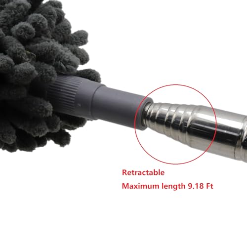 Image of LC LICTO 3Pcs Extendable Microfiber Duster Kit with Adjustable Pole (9 Ft), Bendable Washable Reusable Dusters for Ceiling Fans, High Ceilings, Blinds, Furniture, Cars, and Home Cleaning