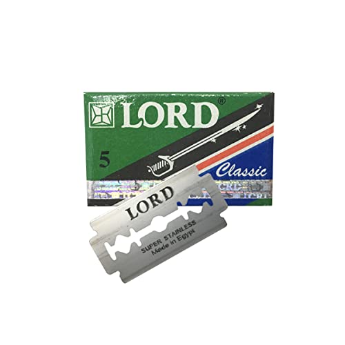 Lâminas de barbear de segurança 50 Lord superinoxidáveis clássicas de borda dupla