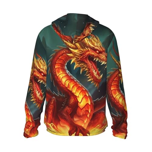 Dragon King in Fire Sun Protection Hoodie Jacket UPF 50+ Full Zip Long Sleeve Sun Shirts With Pockets Rash Guard2