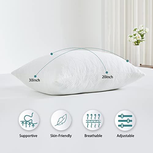 BETU-Pillows-Shredded-Memory-Foam-Pillow-with-Adjustable-Loft-Perfect-for-Stomach-Back-Side-Sleepers-Breathable-Washbale-Bamboo-Cooling-Bed-Pillow-Cover-CertiPUR-US-Queen-Size-1-Pack