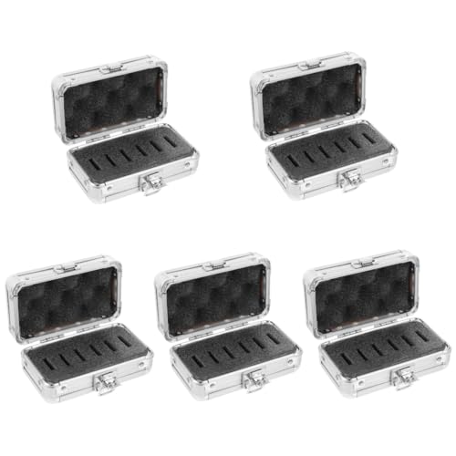 5pcs Box Filter Box Telescope Aluminum Case Small Camera Filter Case Lens Filter Case Storage Case with Foam Aluminum Alloy Case Filter Storage Aluminum Case Hard Silver Iron BRIGHTFUFU
