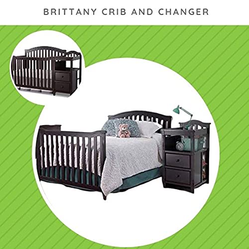 Image of Full-Size Conversion Kit Bed Rails for Sorelle Crib & Changer Combos - Solid Wood Rail - Toddler & Adult Rail for Full-Size Beds - Nursery & Baby Furniture (Espresso - Brittany Crib & Changer)