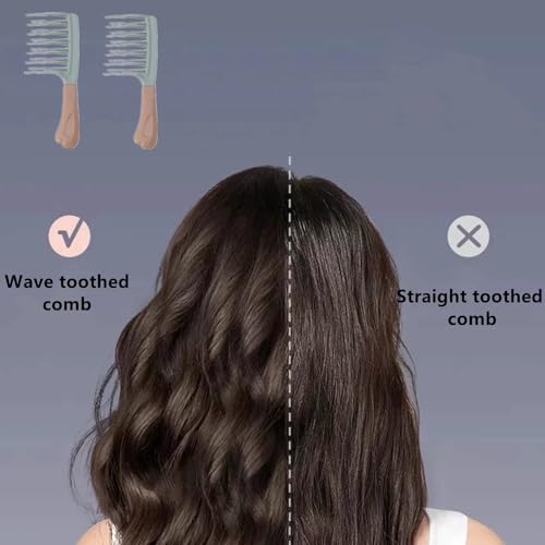 2 Peines Desenredantes para Cabello Rizado, Verde miniatura 6