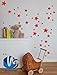 55 mixtes Taille étoiles Stickers muraux Autocollant Kid Art Chambre d'enfant Décoration chambre à coucher en vinyle - rouge cerise
