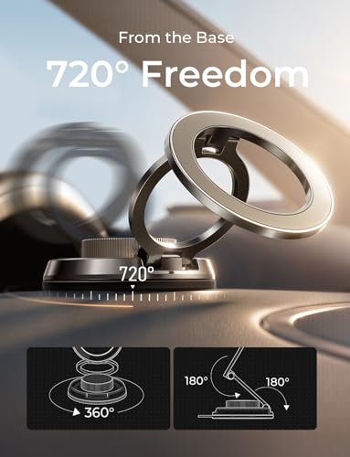 LISEN All-Metal Magnetic Car Mount with Nano-Gel Suction — view 5