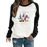 Weihnachtspullover Damen Weihnachtsmotiv Sweatshirt Weihnachts-Shirt Baumwolle Rundhals Langarmshirt Oberteil Top Lässig Xmas Pulli Weihnachtspullover Damen Lustig Rentier Weihnachten Pullover