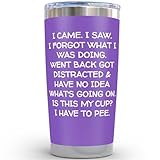 KLUBI Fun Birthday Gifts for Women - I Came I Saw I Forgot Tumbler 20oz Purple...