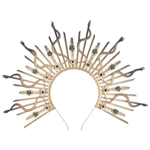 Couronne de déesse Medusa dorée pour illuminer vos soirées d'Halloween