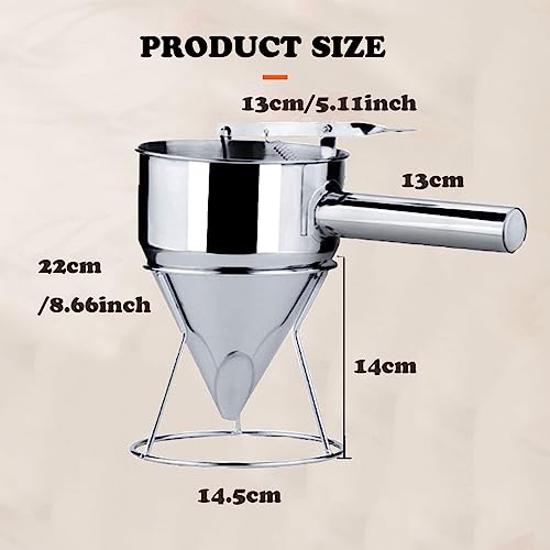 Oslamp Pancake Batter Dispenser, 1200Ml Stainless Steel Kitchen Baking Funnel Piston Funnel Dispenser With Stand For Cake Desserts Bakery Pancake Muffin Cupcakes Making Tool #TOP3