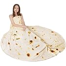 RAINBEAN Burrito Tortilla Blanket, 72 inch Novelty Blanket Giant Human Burrito, Tortilla Throw Food Creation Wrap Blanket for Sofa Bed Outdoors Travel, Soft & Plush Giant Towel for Adults Kids