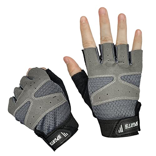 Long Keeper Kids Half Finger Gloves - Girls Boys Non-Slip Cycling Outdoor Sport Breathable Gloves (Grey, S) #TOP1