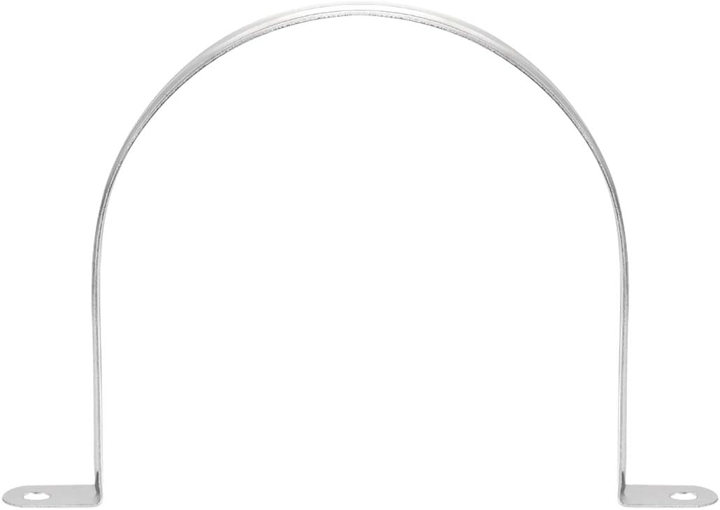 sourcing map Rigid Pipe Strap Fit for 110mm(4.3") OD, 2 Holes Tube Straps 201 Stainless Steel Tension Tube Clip Clamp 4pcs - Image 4