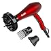 VAV 1875w Powerful Negative Ion Hair Dryer, Ceramic Professional Far Infrared Blow Dryer 2 Speeds 3 Temperatures Cool Shot Button with Concentrator, Red (red)