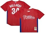 Mitchell & Ness Roy Halladay Philadelphia Phillies 2010 Batting Practice Red Jersey (US, Alpha, Large, Regular, Regular, Red)