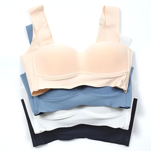 Wirefree First Bras for Teens,Girls Training Bras Beginner Bra 4 Pack Back Hook Closure2