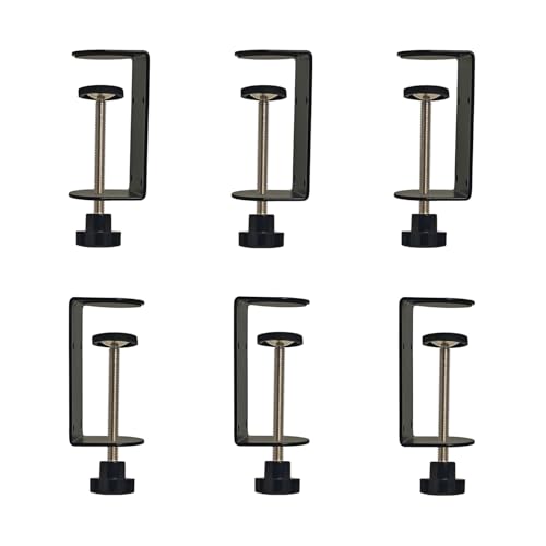 Image of C Clamps 2-3 Inch with 4 Small Holes in the Back, Adjustable Desk C-Clamp for Range 0.39 inch~3.5 inch, Versatile Clamp for Brake, Parts Assembly, Fastening, Welding, Woodwork, Metal Work (6-Pack, 3 in)