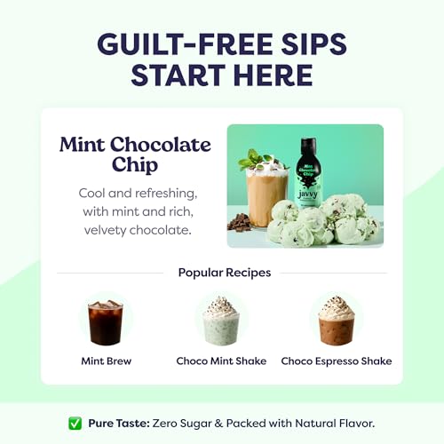 Image of Javvy Cold Brew Coffee Concentrate Instant Coffee, Mint Chocolate Chip | 100% Real Coffee, 0g Sugar, No Artificial Flavors, 60-80mg Caffeine per Serving, Gluten Free, Makes Hot or Iced Coffee