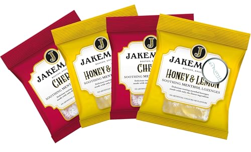 4x 73g Jakeman Soothing Menthol Sweets, Honey & Lemon and Cherry Lozenges – Bundled by GetInStyle Shop