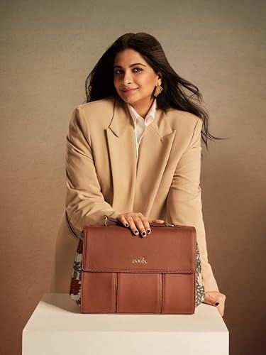 Image of ZOUK Rhea Kapoor Satchel Bag | Elegant Vegan Leather Handbag for Women |
