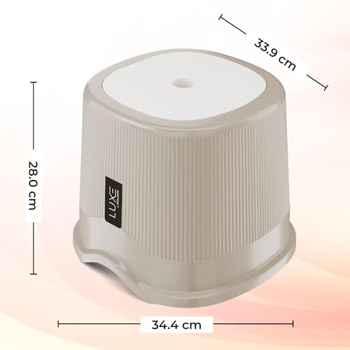 Image of KOLORR Luxe Bathroom Set (Bucket 20L x 1) + (Mug 1.5L x 1) + (Luxe Patla x 1) + (20L Tub x 1)|Sturdy and Durable |Lightweight| Easy to Clean and Attractive Design|Pack of 4| Sand Stone