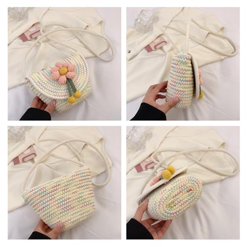 Crossbody Bags for Women Cotton Cross Body Purses Cute Handbags Flower Shoulder Bag Satchel Phone Wallet Multi(Pink Flower)4