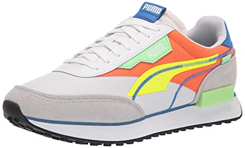 PUMA Mens Future Rider Twofold Sd Pop Lace Up Sneakers Shoes Casual - Orange, White, Yellow
