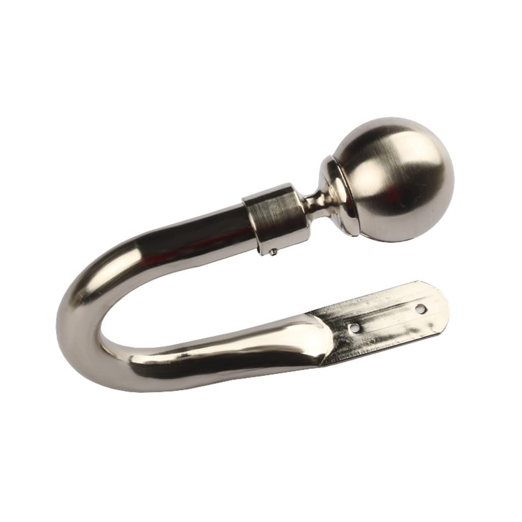 Round Rideau patères, Rideaux de Luxe en Forme de U embrasses, décoration métal brossé Rideau Tieback Crochets, 2PCS