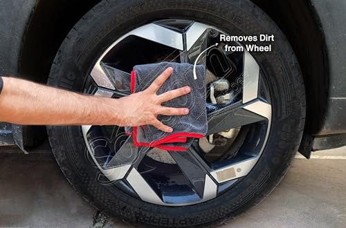 Image of SOFTSPUN Microfiber Cloth for Car - 600 GSM, 40X60cms, 1Pcs, Grey Twisted Loop Super Absorbent Towel - Edgeless Design with Plush Pile and Lint Free Cloth for Drying and Detailing.