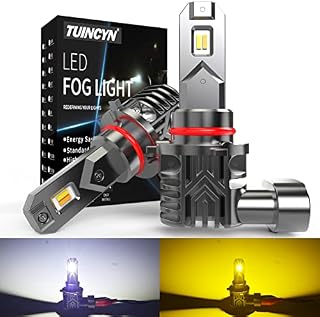 9005 HB3 9006 HB4 H10 LED Fog Light Bulbs 6000K White 3000K Yellow, TUINCYN 2800LM 30W Dual Colour Switchback 9045 9040 9140 PY20D Non-Polarity Fanless Plug N Play Halogen Replacement 12V, Pack of 2