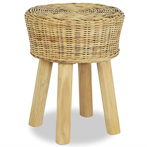HETFTJN Barhocker Natur Rattan 35 x 45 cm Handgeflochtener Hocker aus...