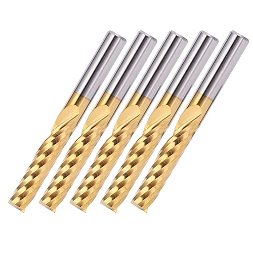 NDNCZDHC 5PCS Spiral Router Bit 6 X 28 X 55mm CNC Router Bits High Speed Steel Milling Cutter Easy to Install