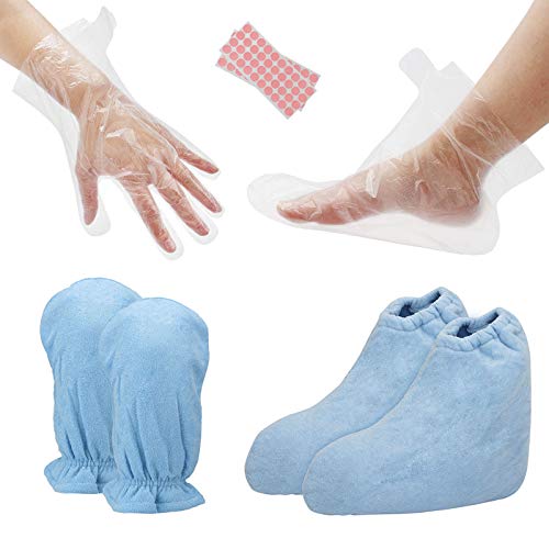 Paraffin Wax Mitts for Hand and Feet, Segbeauty Paraffin Bath Mitts & Booties with Double Terry Clothes, Snug Elastic Opening Paraffin Glove & Sock for Thermal Treatment Wax Machine Hot Wax Therapy