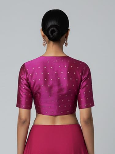 Image of Thevasa Women's Everyday Divine Depth V Neck Half Sleeves Blouse